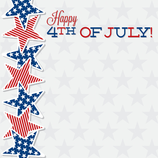 Line of stars with 4th of july sign - Vector, Image