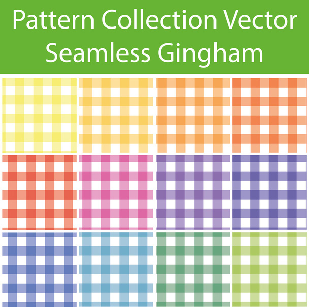 Colección de patrones Vector Seamless Gingham
 - Vector, imagen