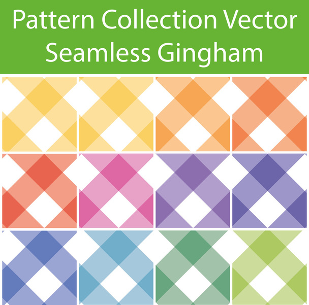 Colección de patrones Vector Seamless Gingham
 - Vector, imagen