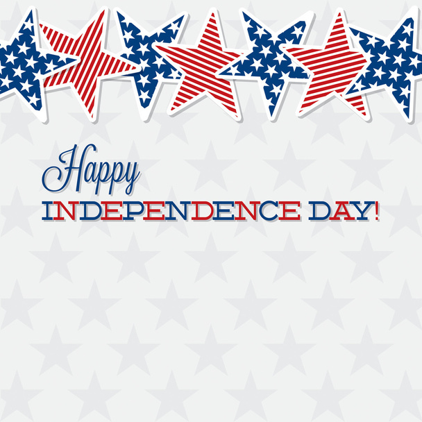 Line of stars with Independence Day sign - Vector, Image