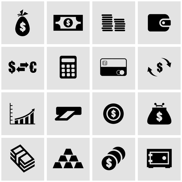 Vector black money icon set - Vettoriali, immagini