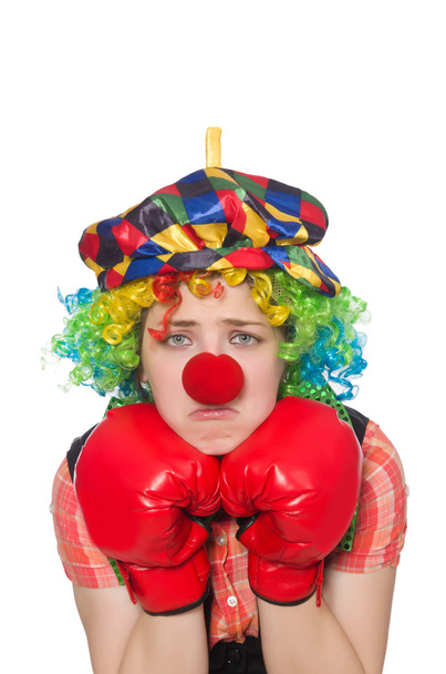 Female clown with box gloves - Photo, Image