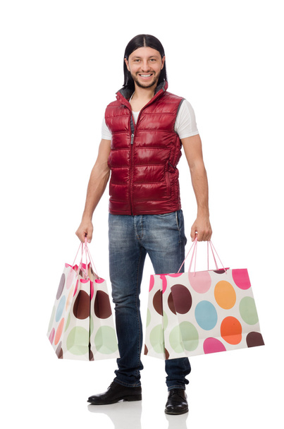 Man with shopping bags - Фото, изображение