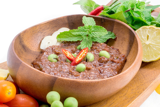 Thai cuisine nam prik or chili paste mixes  - Fotografie, Obrázek