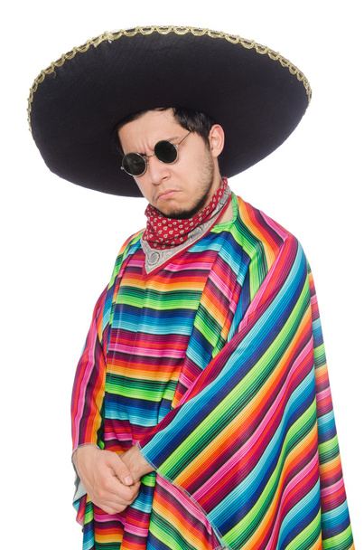Funny mexican wearing poncho - Foto, imagen