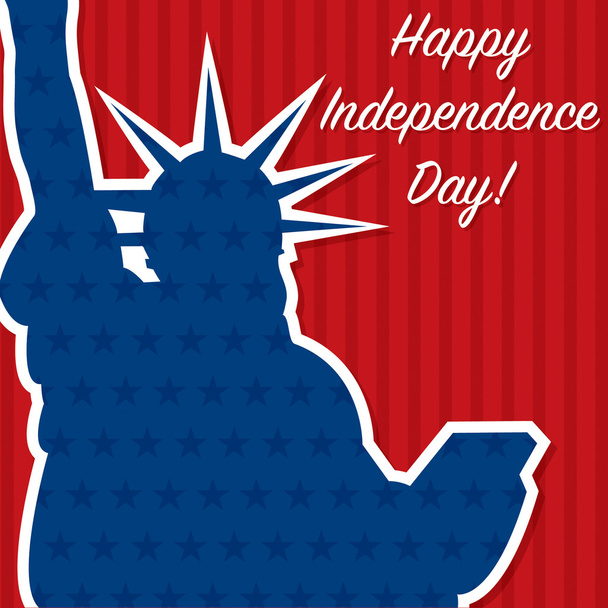 Liberty statue with independence Day sign - Vector, Image