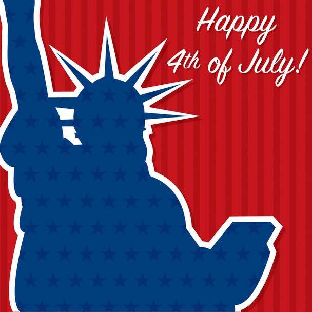 Liberty statue with 4th of july sign - Vector, Image
