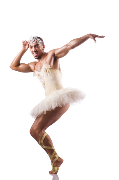Man in tutu performing ballet dance - Foto, afbeelding