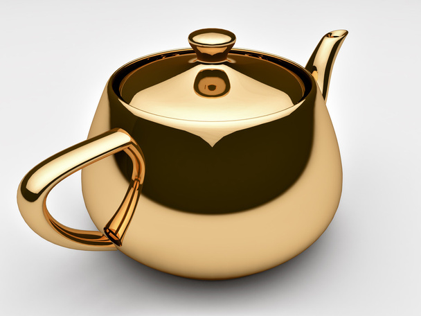 Gold teapot - Foto, imagen