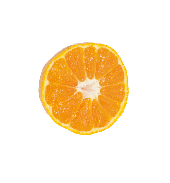 Juicy tangerine, mandarin, orange on white background, closeup, - Fotoğraf, Görsel