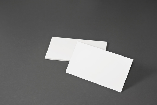 Blank corporate identity package business card with clear gray background. - Valokuva, kuva