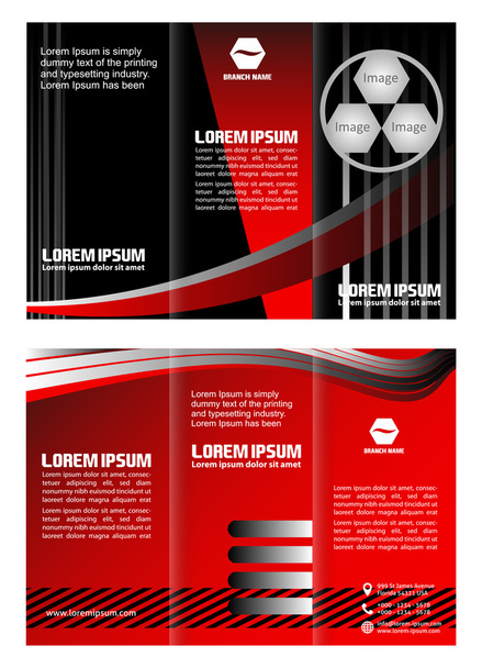 tri fold business brochure template - Vector, Image