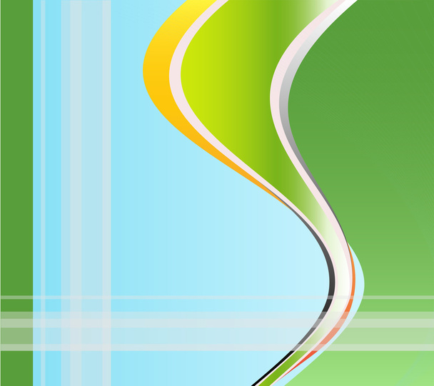 vector onda verde no fundo azul
 - Vetor, Imagem