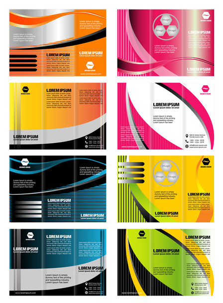 Conjunto de tríptico folleto plantilla diseño de diseño de folleto
 - Vector, imagen