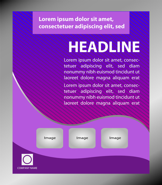 Purple Flyer template design - Vector, Image