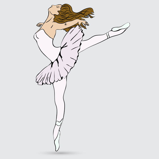 Ballerina, Zeichentricktänzerin - Vektor, Bild