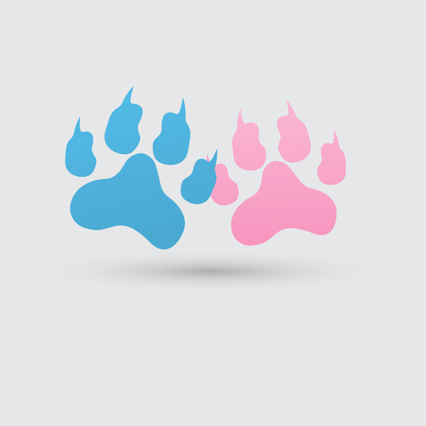 colored paws, animal icon - Vector, Image