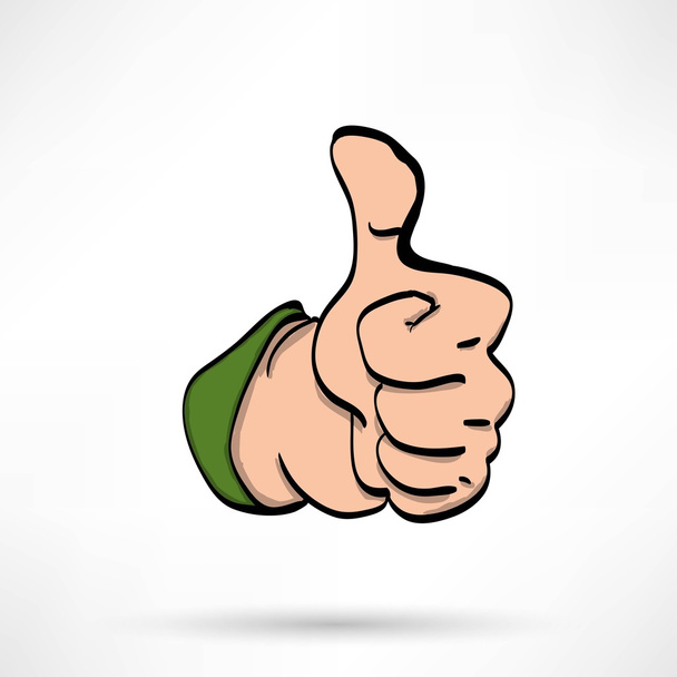 Thumbs up cartoon icon - Vector, Image