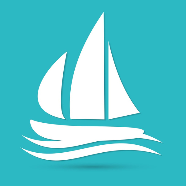 Yacht, sailing icon - Vector, Image