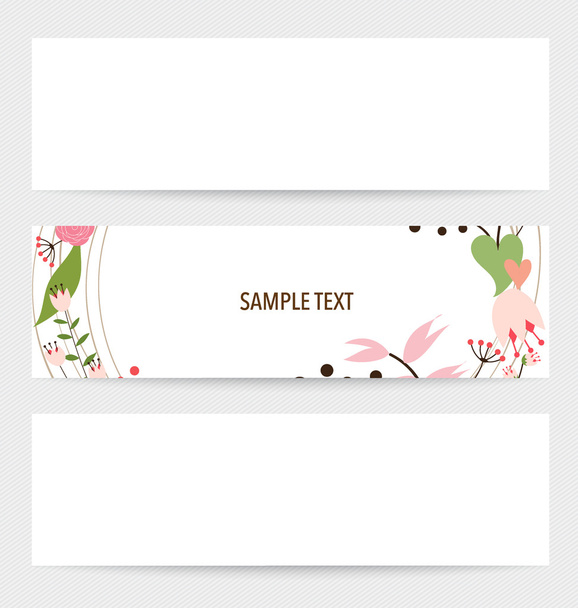 Flower vector background brochure template. Set of floral cards. - Vetor, Imagem