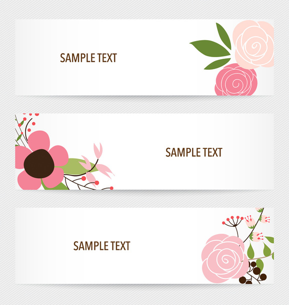 Flower vector background brochure template. Set of floral cards. - ベクター画像