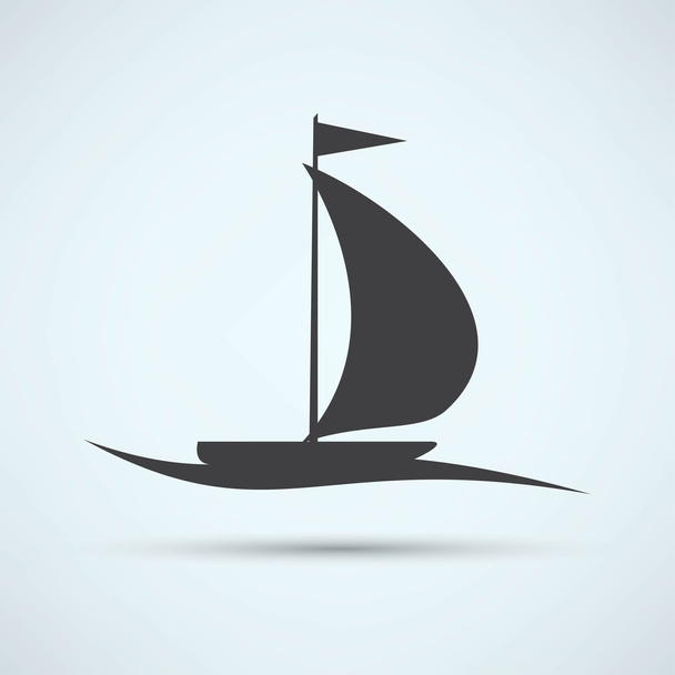 jachtu, plachetnici ikonu - Vektor, obrázek