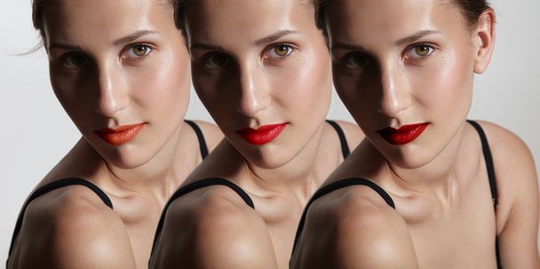 woman with different lipsticks - Photo, Image