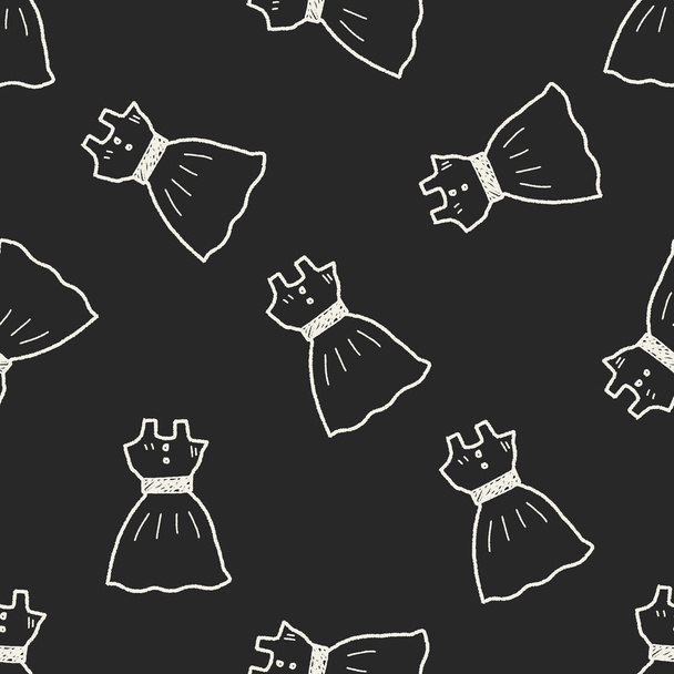 dress doodle seamless pattern background - Vector, Image