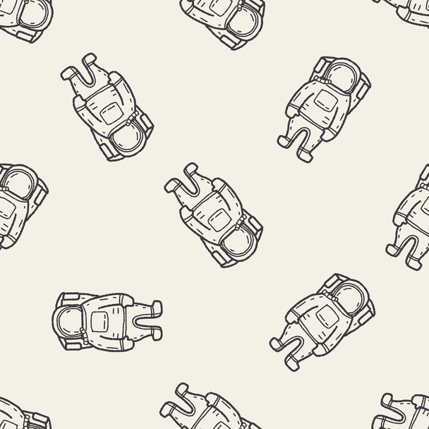 astronaut doodle seamless pattern background - ベクター画像