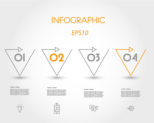 triangular linear infographic set - Vector, Image