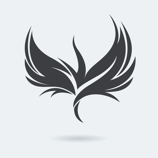 Stylized rising flying bird icon - Vector, Image
