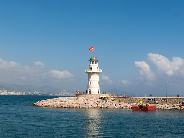 Φάρος στο λιμάνι προορισμού alanya, Τουρκία. - Φωτογραφία, εικόνα