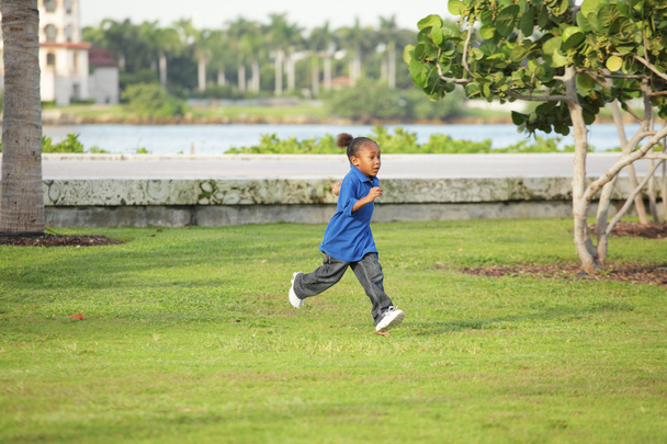 Boy running in the park - Photo, image
