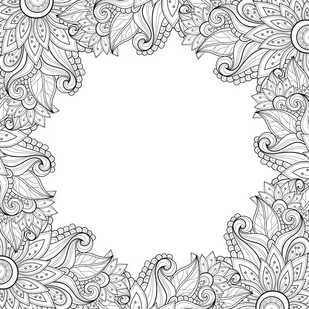 Seamless Abstract monochrome floral Pattern - Διάνυσμα, εικόνα