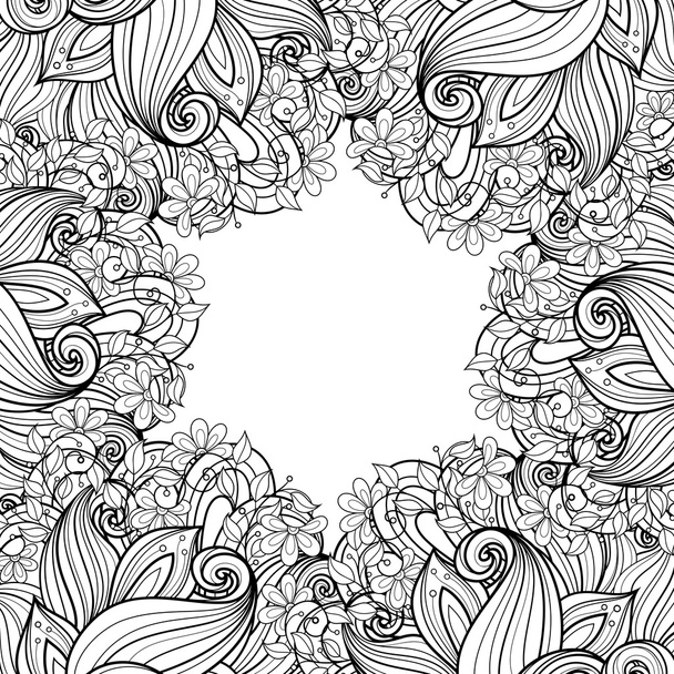 Seamless Abstract monochrome floral Pattern - Vektor, obrázek