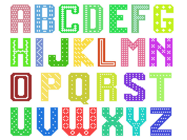 alfabeto latino de cor - Vetor, Imagem