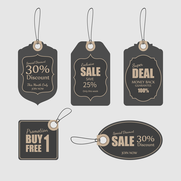 Set of tags for sale.vector - Vektor, Bild
