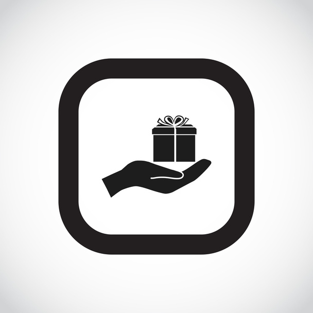 Caja de regalo en la mano icono web
 - Vector, imagen