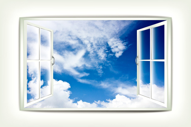 Открытые окна и прекрасный вид на небо
 - Фото, изображение