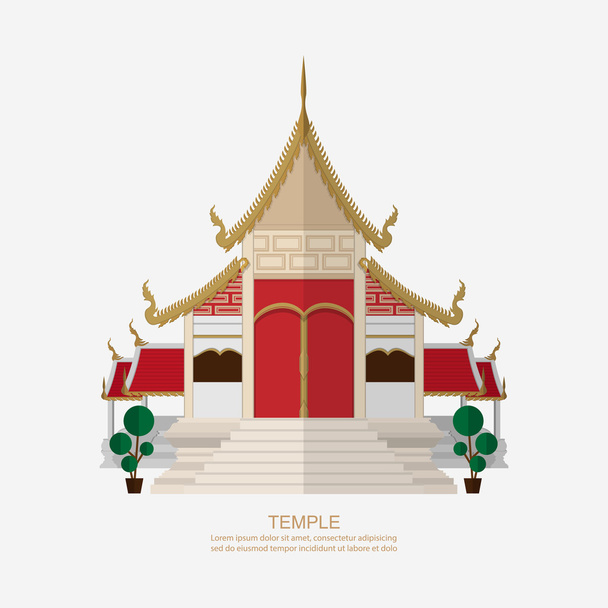 Tayland tapınak, vektör - Vektör, Görsel