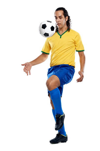 football player in brasil kit - Zdjęcie, obraz