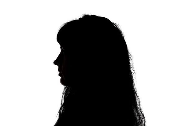 Porträt der Silhouette einer Frau im Profil - Foto, Bild