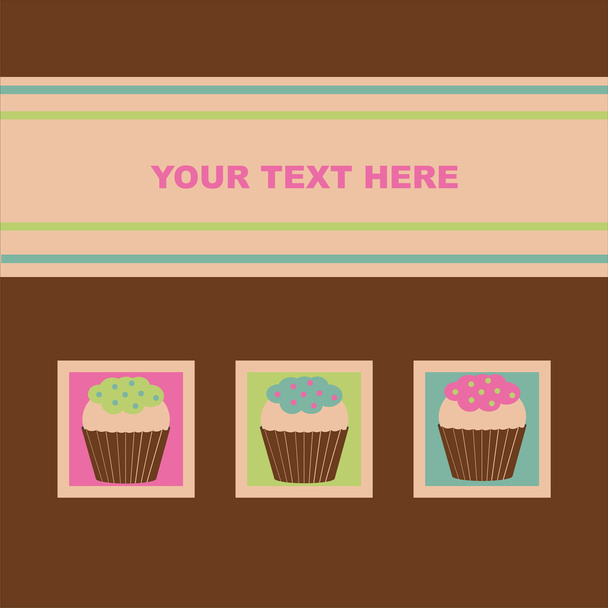 Colorful cakes card - Vector, afbeelding