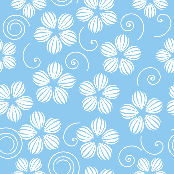 Vector seamless pattern of blue flowers - Вектор,изображение