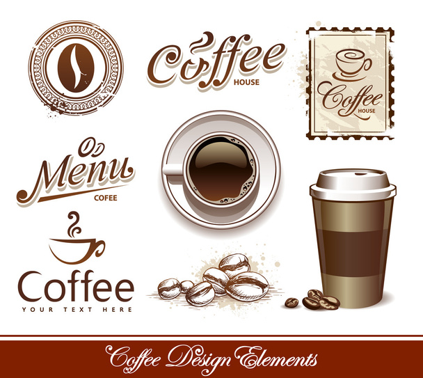 Vector set of coffee design elements - Vector, Image