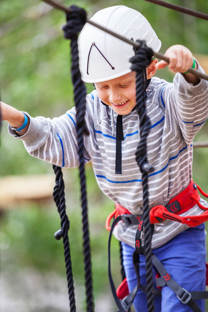 active boy in rope park - Foto, Imagen