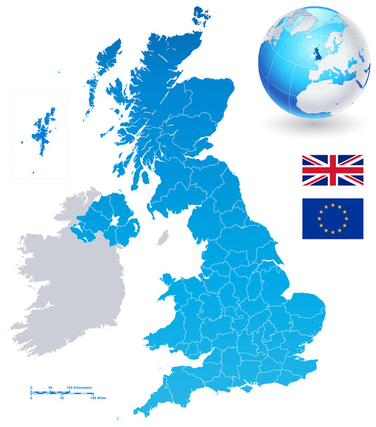Mappa vettoriale Set di Regno Unito
 - Vettoriali, immagini