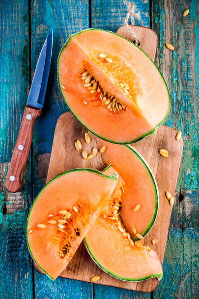 sliced ripe melon on a cutting board - Photo, Image