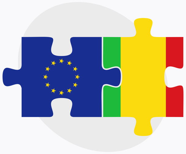 União Europeia e Mali Bandeiras no puzzle
  - Vetor, Imagem
