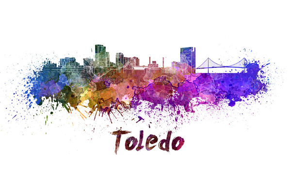 toledo skyline in aquarell - Foto, Bild